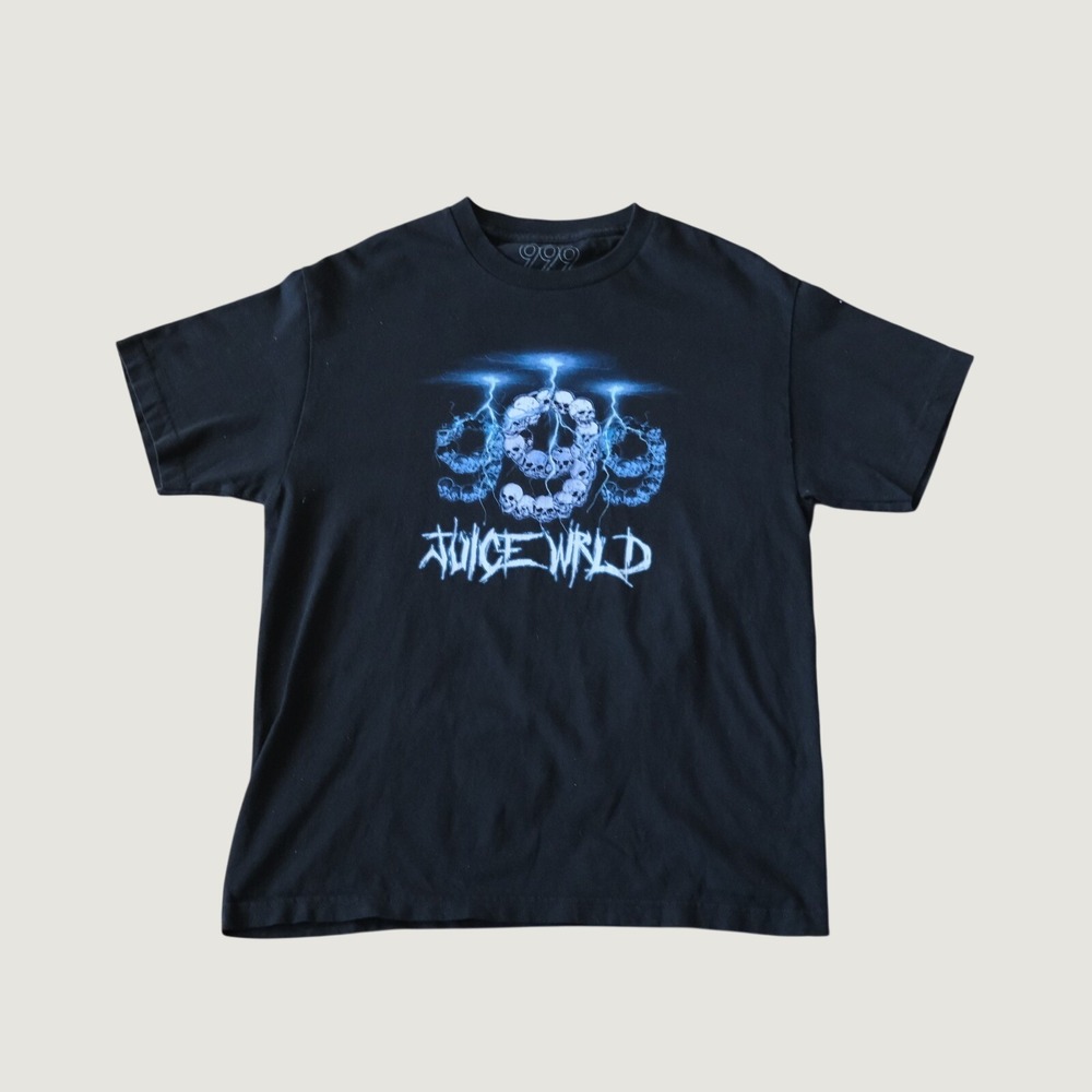999 Club Juice Wrld T Shirt Mens Black Skull Graphic Streetwear‎ Large Tee